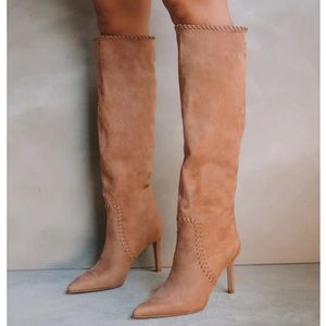 Brielle pecan suede tall boot